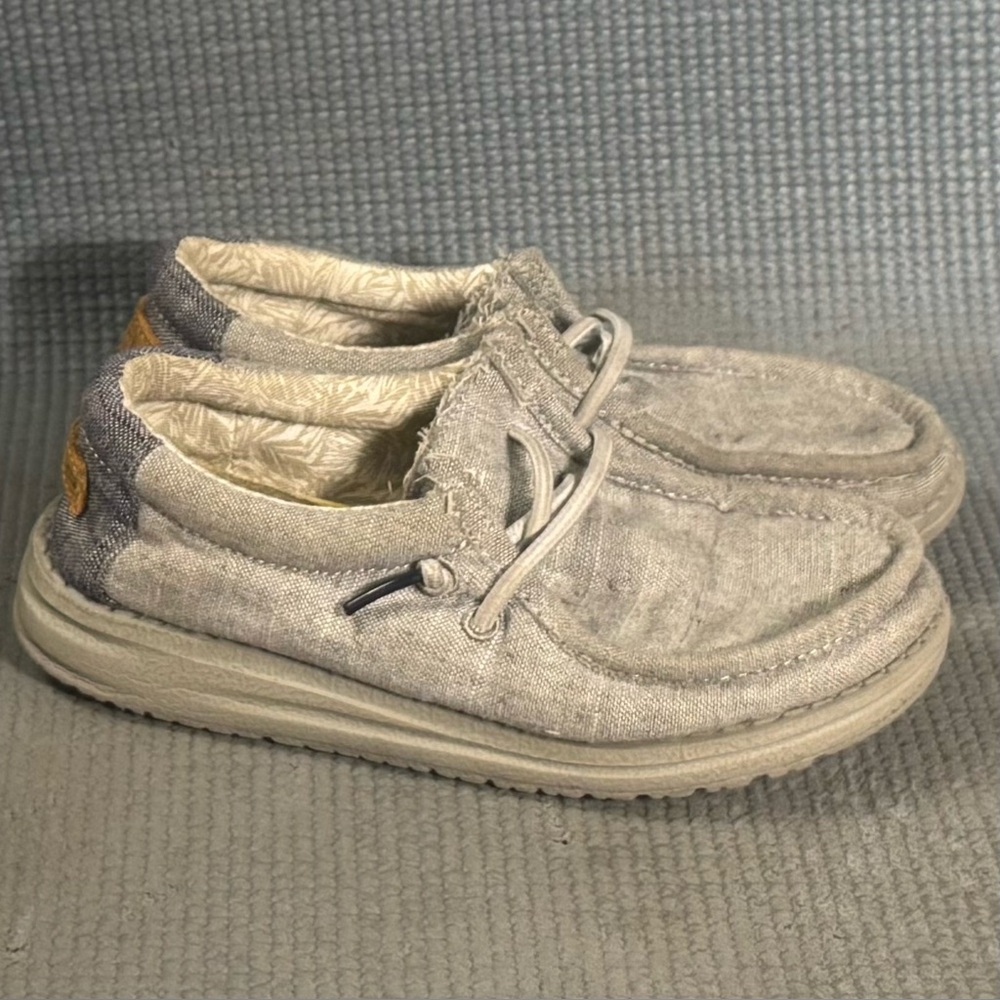 Hey Dude Kid’s Wally‎ Youth Steel Gray Slip On Comfort Shoes Size 11C